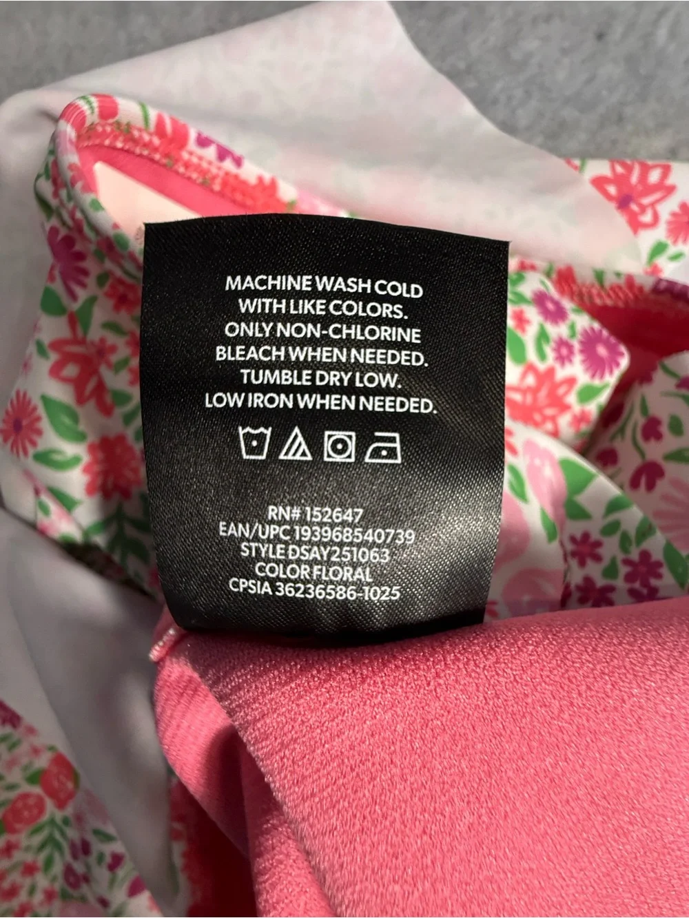 NWT Girls Floral Pink Tankini Swim Set Size Large